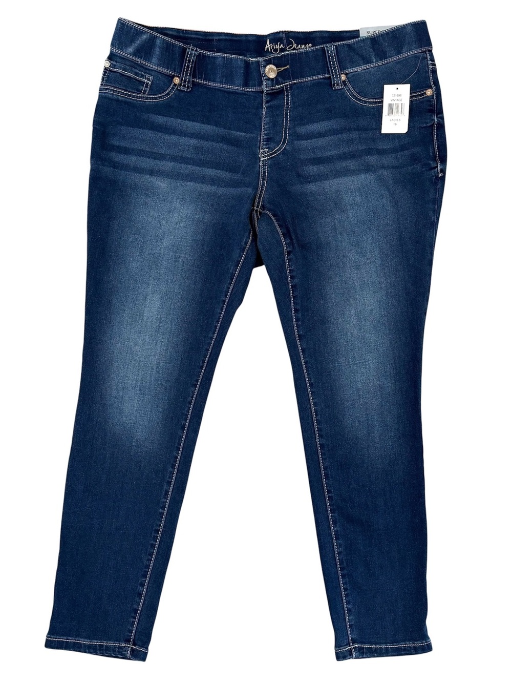 Ariya Jeans Womens 16 Plus Jegging Super Soft Curvy Blue Stretch Comfort